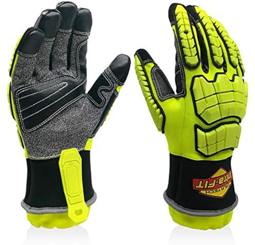 Intra-FIT Protective Gloves Cut Resistant Work Gloves, Oil & Gas Proof Gloves EN 388:3X44EP, Rescue Extrication Gloves Impact Protection Abrasion Puncture Tear Resistant