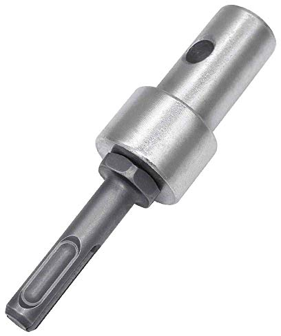 Profi Adapter für Erdbohrer passend, Bohrmaschine Akku-Bohrer und SDS Plus 1/2-Zoll (M13 x 15 mm), 2 Schlitze und 2 Pits