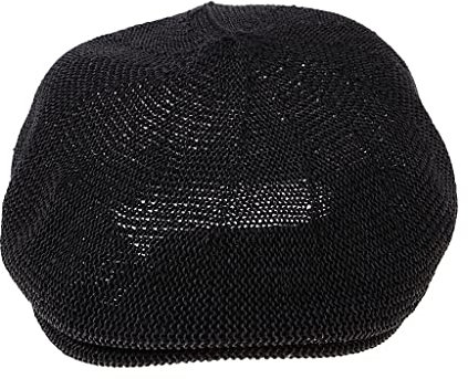sharprepublic Sport Flatcap Stroh Schlägermütze Golfermütze Schiebermütze Strohmütze Sonnenmütze - Schwarz, 58 cm