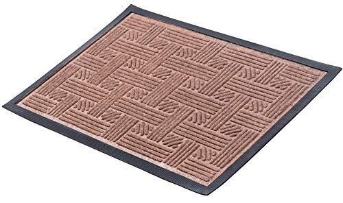 KADAX Fußmatte, 60 x 40 cm, Fußabtreter für Innen und Aussen, waschbare Gummifußmatte für Haustür, Hauseingang, Schmutzfangmatte aus Gummi, Sauberlaufmatte, Türvorleger (beige)