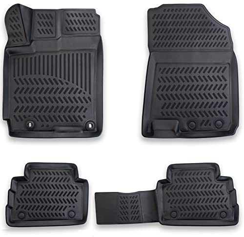 Design 3D Gummimatten Set für Hyundai KONA ab 2017 (PASST Nicht IN Elektro) | Extra hoher 5cm Rand