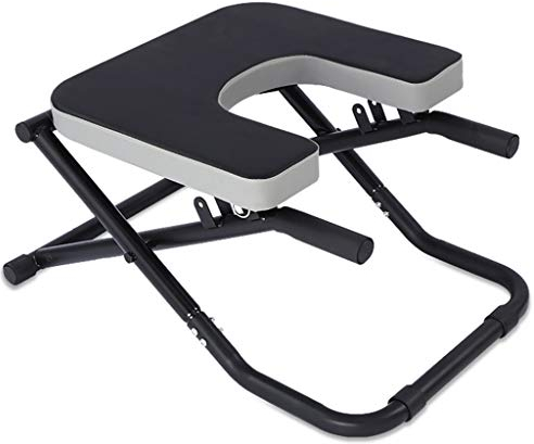 Schwerkrafttrainer Klappbarer Yoga Handstand Stuhl, Multifunktions-Fitness Ideal Stuhl, Yoga Kopfstand Bankständer, Tragfähigkeit 150 KG (Color : Black, Size : 48.5 * 38.5 * 36.5cm)