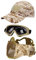 Hodeacc Taktische Maske, Baseballkappen-Set, Verstellbare Halbgesichtsmaske Mit Ohrenschutz, Airsoft-Brille, Augenschutz, Outdoor-Hut für BB/CS-Spiele, 3-Teilig