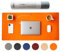 Nordik Leder Schreibtischunterlage Kabel-Organizer (Tangerine Orange 89 x 43 cm) Premium erweitertes Mauspad für Home Office Zubehör – rutschfestes, veganes Schutz & Schreibunterlage