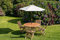 Cream 2m Round Wooden Garden Parasol