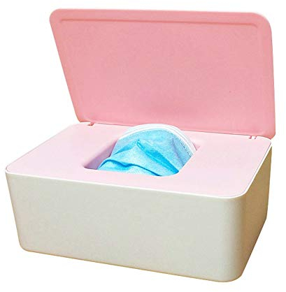 CUSROS Haushalts-Tissue-Box Tissue Holder Servietten-Spender Tissue-Boxen, Staubdichte Feuchttuch-Aufbewahrungsbox Papier-Gewebe-Aufbewahrungs-Organizer-Koffer Rosa Einheitsgröße