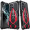 CeeEee Handyhülle für Galaxy S22 Ultra 5G Metall Case Samsung Silikon Stoßfeste Hülle Rugged Unzerbrechliche Outdoor Hybrid Schutzhülle - Rot