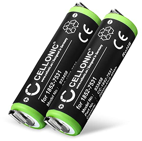 CELLONIC, Akku für Rasierer kompatibel mit Moser ChroMini 1591Q, Contura 1591, 1852-7531 (1.2V, 2000mAh) 2 Stück