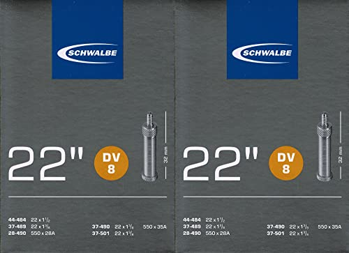2X Schwalbe DV 8 22 Zoll Schlauch Dunlop Ventil