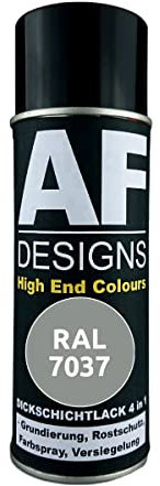 Alex Flittner Designs Vernice antiruggine 4 in 1 RAL 7037 grigio polvere metallo vernice protettiva spray vernice antiruggine