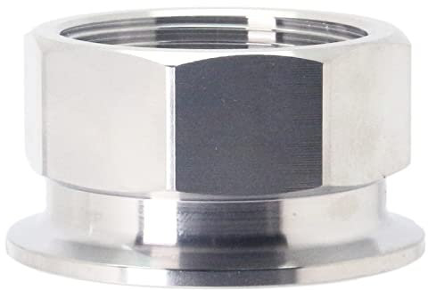 QiiMii SS304 Tri Clamp Female Adapter Mini Tri Clamp 2“(TC 64mm) X BSPT 2 Female Thread Hexagonal Sanitary Pipe Fitting