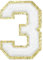 GYGYL 3PCS Chenille Varsity Glitters Numbers Patch, Iron on Large Size Number Patches for Team Costume Decoration, Height 4-1/2In, Number 3
