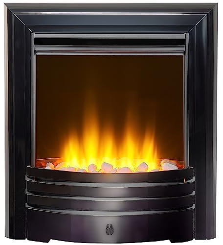 Acantha Amara Pebble Electric Fire in Black Nickel with Remote Control
