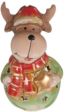 Warmhm 1stück Weihnachtlicher Kerzenständer Aus Leuchtender Tischdeko Kleine Farbenfrohe Elch Und Schneemann-Designs Für Wohnzimmer Weihnachtsfeiern Und Festliche Anlässe