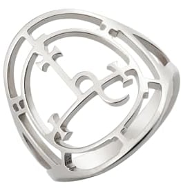 EUEAVAN Siegel der Lilith Ring für Frauen Männer Dämon Lilith Göttin Statement Ring Luzifers Zeichen Pagan Witchcraft Mythologie Schmuck Lilith Geschenk (silber, 9)