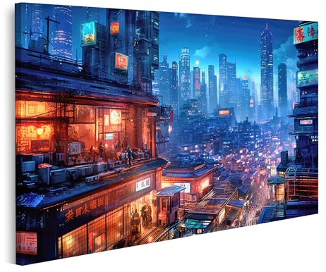 islandburner Prime Bild auf Leinwand Konzept Lovely Anime Cyberpunk Stadt Digitales Gemälde Nacht Bilder Wandbilder Poster