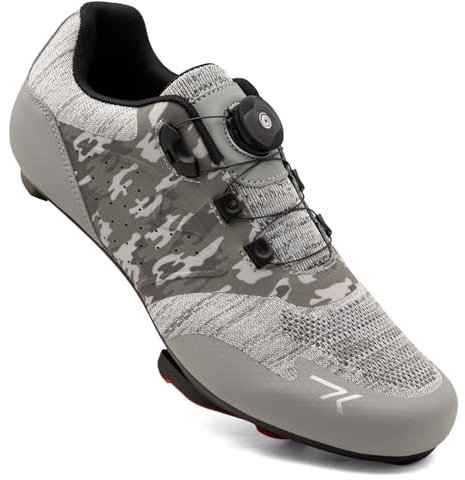 Feyenold Herren Fahrradschuhe Damen Radsport Schuhe Kompatibel mit Peloton & Kompatible Installation Look SPD SPD-SL Delta Lock Pedal Reitschuhe CF 43 EU