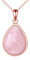 POPLYKE Rose Quartz Necklace for Women Sterling Silver Rose Quartz Teardrop Necklace Rose Gold Plated Pandant Jewelry Gift for Girls (Rose Quartz-Rose Gold)