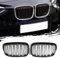 AggAuto Front Nieren 7-Doppelstab, Glänzend Schwarz Kühlergrill für BMW Serie 1, F20/F21, 2011-2014