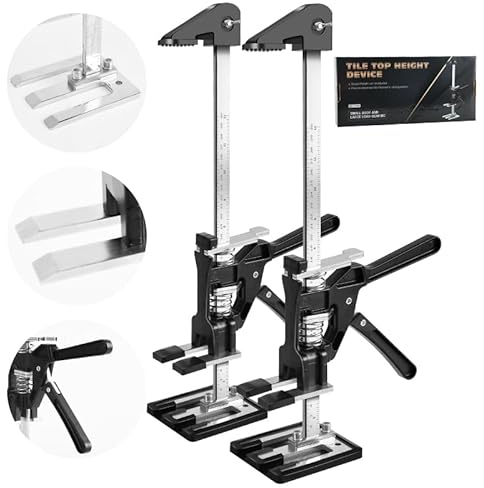 Guolich 2 Stück Arbeitssparende Armtürverwendung Plattenheber Schrankheber Klemmplatten-Nivelliersystem 880 lb/400kg für Böden,Türen,Schrankinstallation Heber für Gipskartonplatten,Mit Skala-39 cm