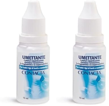 Contacta, Soluzione Umettante a Base di Acido Ialuronico per Lenti a Contatto, Idratazione di Occhi, Ideale per Tutti i Tipi di Lenti, 15 ml (Confezione da 2)