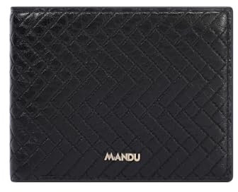 RNIEGA Geldbörse Herren Leder Mit RFID Schutz, Portemonnaie Mit Ausweisfenster Und 2 Bill Compartments