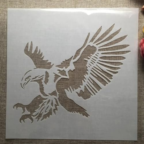Wiederverwendbare Schablonen, 30 x 30 cm, Adler-Raptor-Schablonen zum Malen, Bastelschablonen, Schablonen zum Malen auf Holz, Wandkunst, Heimdekoration