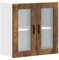 vidaXL Küchen-Hängeschrank mit Glastür Porto Räuchereiche, Wandschrank Küche, Wandschrank, Oberschrank, Küchenschrank, Hängeschrank, Oberschrank Küche