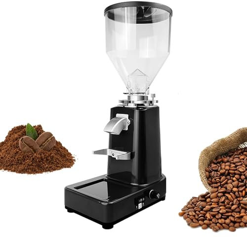CHANGLKJ Adjustable Conical Burr Mill, Electric Burr Coffee Bean Grinder with 1L Anti-jumping Bean Warehouse, 19 Levels Grind Settings and Auto or Click Control Dispense, for Hotels, Coffee Shop