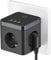Steckdose mit Schalter, Steckdosenadapter 6 in 1 Doppelstecker für Steckdose mit 3 USB - Schwarz