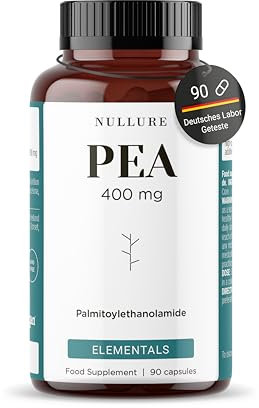 Nullure Palmitoylethanolamide (PEA) Supplément | Pure PEA 400mg Capsules | Santé Immunitaire · Gestion de la Douleur · Renforcement Cognitif · Force Musculaire | 90 caps (1 mois)