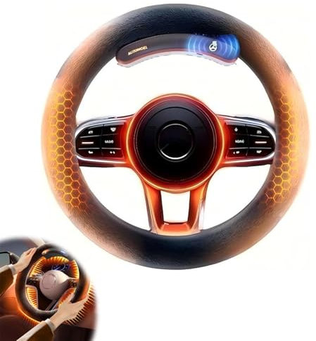Generic Heated Steering Wheel Cover Wireless, Rechargeable, Graphene Heating, Anti-Slip, Black, 14.75 inches