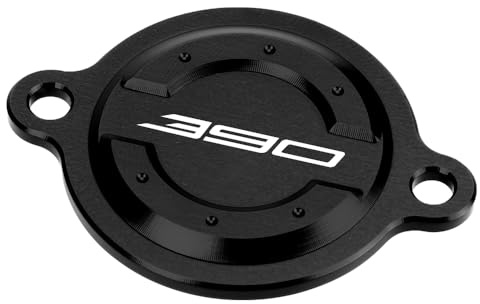 MotHeart Ölfilter-Abdeckung für Motorradmotoren für 390 Duke 2016-2023 Ölfilter Schutzschild Aluminium 390 duke Zubehör (Schwarz)
