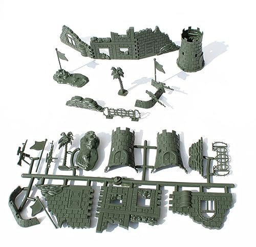 NUOBESTY Ensemble modèle de scène soldats de figurines Art de sable à éjection de coquille chiffres de soldat modèle de ruines militaires ruines militaires bricolage