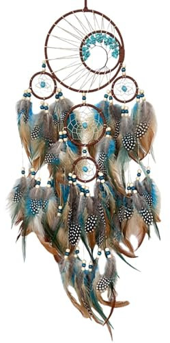 Dream Catcher with Crystal Stones, and Wooden Bead Design