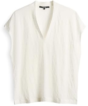 someday Damen Kurzarmshirt | Leinenshirt KUINN mit tiefen V-Neck Milk, 38