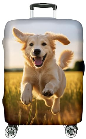 Ferocity Kofferhülle 18-22 Zoll, Reise-Koffer Hülle Abdeckung Neopren, elastisch und waschbar, Kofferschutzhülle, Kofferbezug, Klein S (H45-55 W34-39 D20-25 cm) Dog [083]