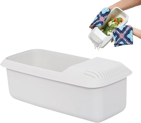 Express - Olla de pasta para microondas, con colador, resistente al calor, para barco, para espaguetis, fideos, herramientas de cocina, cuenco de espaguetis para cocinar saludablemente, olla de pasta