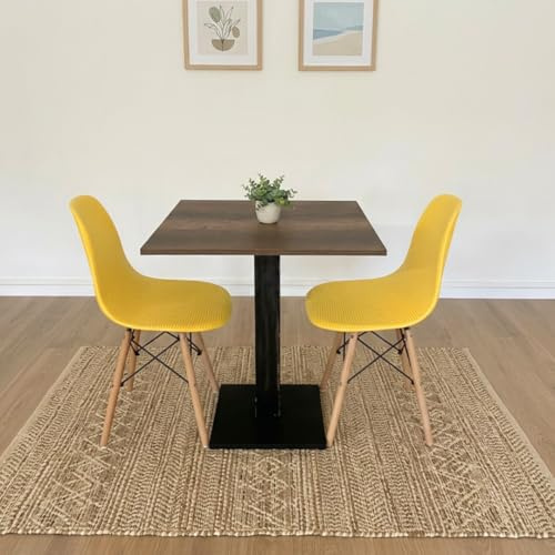 Generico Bar-Tisch | Bistrotisch | quadratisch mit Mittelfuß 60/70/80 cm verschiedene Farben (BAROK A427 - Schwarz, 80 x 80)