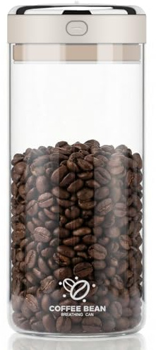 Cnwinu 1700ML Coffee Bean Storage Container,Airtight Coffee Container with One-Way CO2 Valve and Date Tracker,Borosilicate Glass Coffee Jar,Vacuum Coffee Canister for Sugar Nuts Tea&Coffee Storage