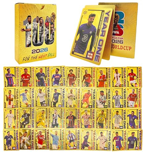 Feliciay Football Star Cards, 55pcs Soccer 2026 World Cup Collectible Cards, Soccer Collectible Card Set for Fans, Champions Football Cards Premier League, Football Cards for Fans and Collectors