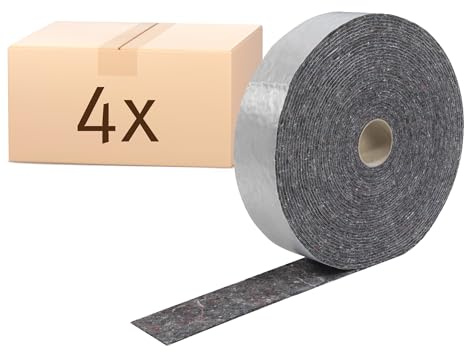 PROTEKTOR Trennwandband selbstklebend 6188-4x 20m x 75mm x 3 mm Mischfaservlies Anschluss-Dichtungsband für Trockenbau
