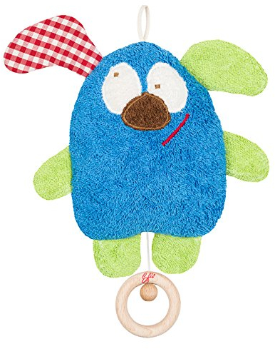 Efie Bio - Spieluhr blau, kontrolliert biologischer Anbau (Organic), Made in Germany, GOTS Zertifiziert, nachhaltig, Melodie Mozart (Schlafe Mein Prinzchen Schlaf EIN)