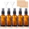 MELLIEX Bote Spray Cristal Ambar Botellas Vacía de Vidrio Contenedor de Pulverizador Atomizador Perfume, 5 Piezas 50ml