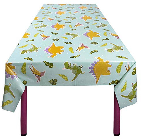 Boland 50060 - Tischdecke Dino, Größe 130 x 180 cm, Dinosaurier, Tischtuch, Dekoration, Partygeschirr, Partyzubehör, Geburtstag, Birthday, Party, Mottoparty, Karneval, Kinderfasching