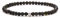 BERGERLIN Obsidian Armband echt mit 925 Sterling Silberperle - 4 mm Perlen, facettiert - Größe M