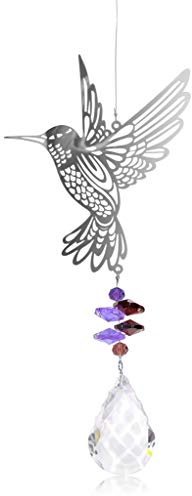 TOLOVIC Atrapasoles de Cristal Colgante de Cristal Bola de Prisma de Cristal Arcoíris Decoración Ventana para Colgar Hogar Jardín (Colibrí 01)