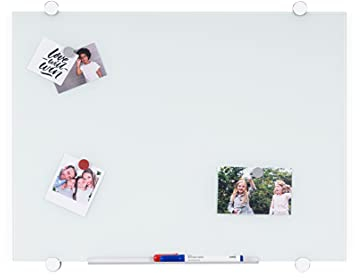 Tableau en verre magnétique Flow 45 x 60 cm Bi-Office blanc