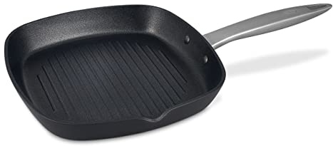 Zyliss E980178 Ultimate Pro Non-Stick Square Grill Pan/Griddle Pan With Pouring Lip | 26cm/10in | Anodised Aluminium | Black | Alpine Crystals Non-Stick | Suitable For All Hobs | Lifetime Guarantee
