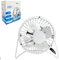 White Metal Mini Desk Fan (10 cm) - USB-Powered, Single Speed, & Adjustable Tilt, Ideal for Office, Home, Travel, & More - Single Piece